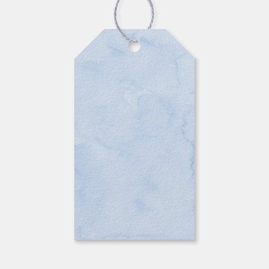 Blue Boy Cloud Stars Baby Sprinkle Cadeaulabel (Achterkant)