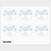 Blue Boy Cloud Stars Baby Sprinkle Ronde Sticker (Vel)