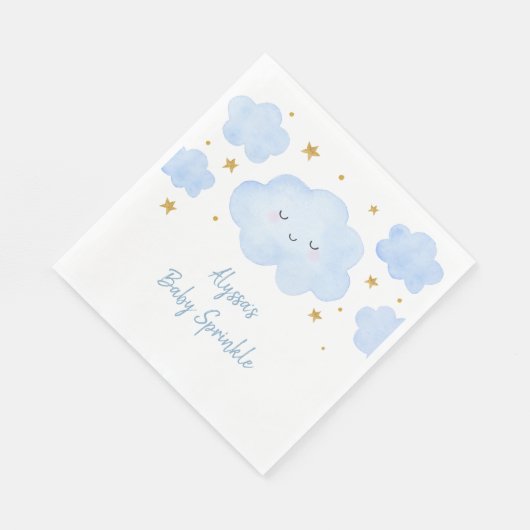 Blue Boy Cloud Stars Baby Sprinkle Servet (Hoek)