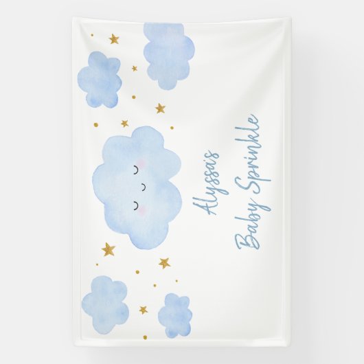 Blue Boy Cloud Stars Baby Sprinkle Spandoek (Verticaal)