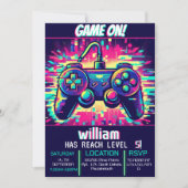Blue Boy Cool kinder Gaming Level Up 5th Verjaarda Kaart (Voorkant)