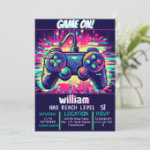 Blue Boy Cool kinder Gaming Level Up 5th Verjaarda Kaart (Staand voorkant)