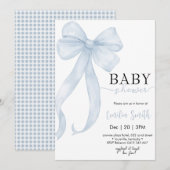 Blue Boy Coquette Bow Baby shower Kaart (Voorkant / Achterkant)