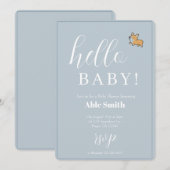 Blue Boy Corgi Baby shower Kaart (Voorkant / Achterkant)