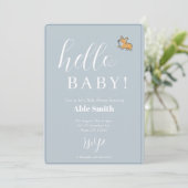 Blue Boy Corgi Baby shower Kaart (Staand voorkant)
