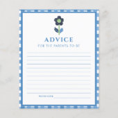 Blue Boy Cute Elephant Advice Parents Baby shower (Voorkant)