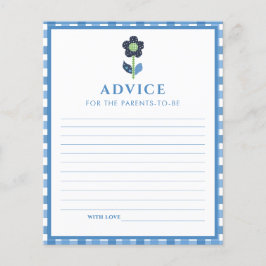 Blue Boy Cute Elephant Advice Parents Baby shower