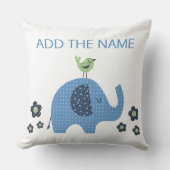 Blue Boy Cute Elephant Baby shower Sierkussen (Voorkant)