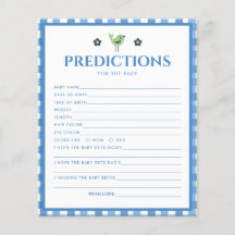 Blue Boy Cute Elephant Prediction for Baby shower