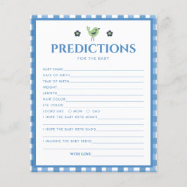 Blue Boy Cute Elephant Prediction for Baby shower