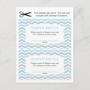 Blue Boy Diaper Raffle-tickets, kleine hoeveelheid Uitnodiging Briefkaart