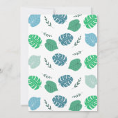 Blue Boy Dinosaur Boho 1st Birthday Kaart (Achterkant)