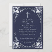 Blue Boy doop eerste verjaardag Kruis Kaart (Voorkant)