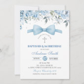 Blue Boy doop en eerste verjaardag Kaart (Voorkant)
