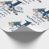 Blue Boy Eerste Kerstdag Cadeaupapier (Hoek)