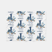 Blue Boy Eerste Kerstdag Fleece Deken (Voorkant (Horizontaal))
