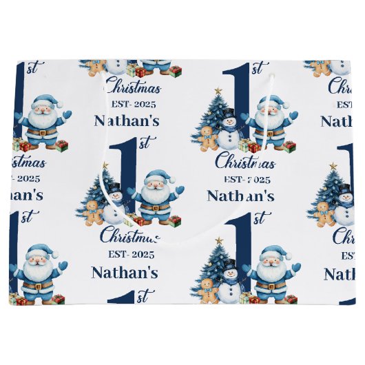 Blue Boy Eerste Kerstdag Groot Cadeauzakje (Voorkant)