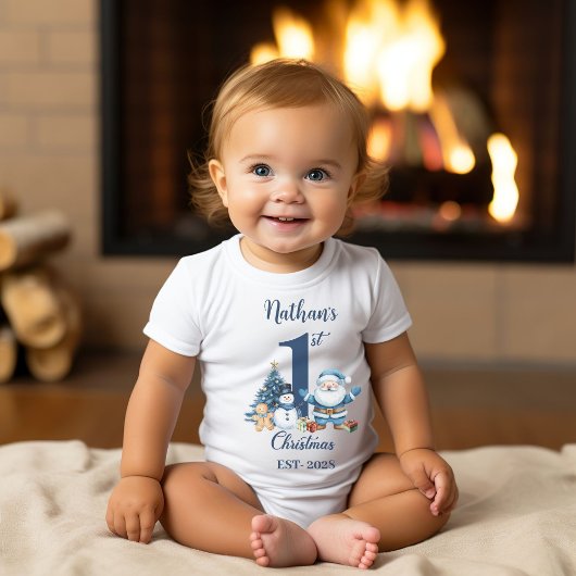 Blue Boy Eerste Kerstdag Romper