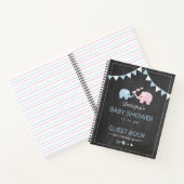 Blue Boy Elephant Chalk look Shower Guest Book | Notitieboek (Binnen)