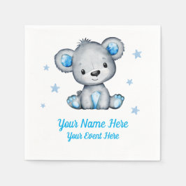 Blue Boy Elephant Napkins Baby shower Verjaardag Servet
