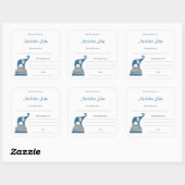 Blue Boy Elephant op Books book bord Vierkante Sticker (Vel)