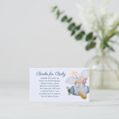 Blue Boy Elephant Plane Books for Baby Baby shower Informatiekaartje (Staand voorkant)