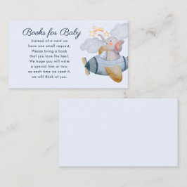 Blue Boy Elephant Plane Books for Baby Baby shower Informatiekaartje