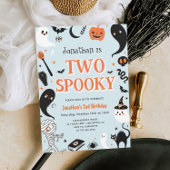 Blue Boy Foto Twee Spooky Halloween 2e Verjaardag Kaart