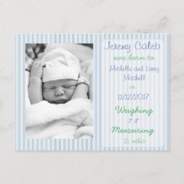 Blue Boy Geboorteaankondiging Briefkaart