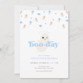 Blue Boy Ghost Halloween Verjaardag Uitnodiging (Voorkant)