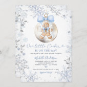 Blue Boy Gingerbread Christmas Snowflake Shower Kaart (Voorkant / Achterkant)