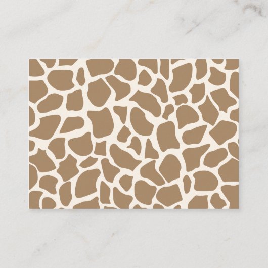 Blue Boy Giraffe Diaper Raffle Enclosure Kaart (Achterkant)