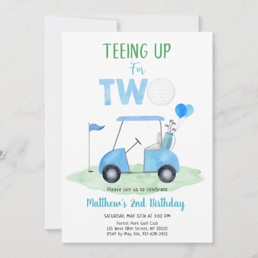 Blue Boy Golf tweede verjaardag Kaart (Voorkant)