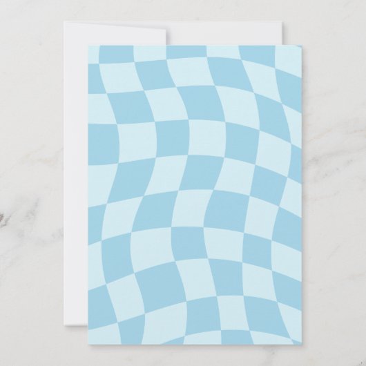 Blue Boy Groovy Dinosaur Pool Verjaardagsfeestje Kaart (Achterkant)