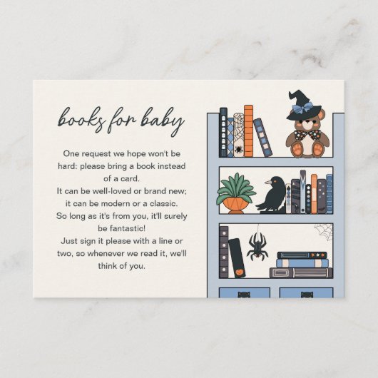 Blue Boy Halloween Baby shower Boeken voor Baby Informatiekaartje (Voorkant)