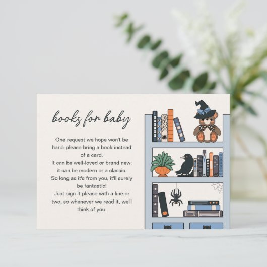 Blue Boy Halloween Baby shower Boeken voor Baby Informatiekaartje (Staand voorkant)