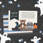 Blue Boy Halloween Baby shower Display Shower Informatiekaartje