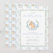 Blue Boy Horse Kentucky Derby Uitnodiging voor ver (Voorkant / Achterkant)