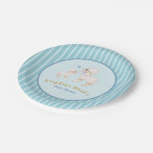 Blue Boy Lamb Baby shower Paper Borden Papieren Bordje (Gekanteld)