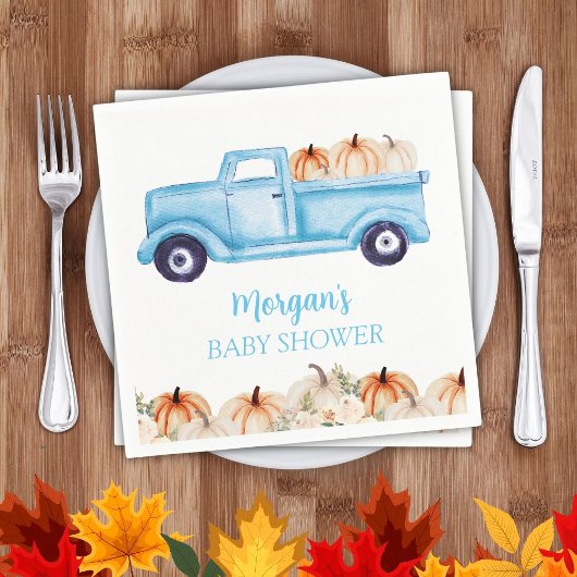 Blue Boy Little Pumpkin Schattige Baby shower Servet