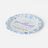 Blue Boy Little Sweetheart Valentijn Baby shower Papieren Bordje (Gekanteld)
