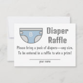 Blue Boy Luier Raffle Baby shower Behuizing Kaart (Voorkant)