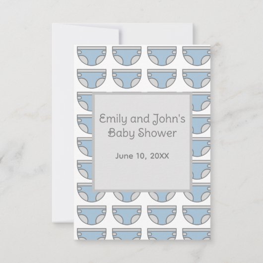 Blue Boy Luier Raffle Baby shower Behuizing Kaart (Achterkant)