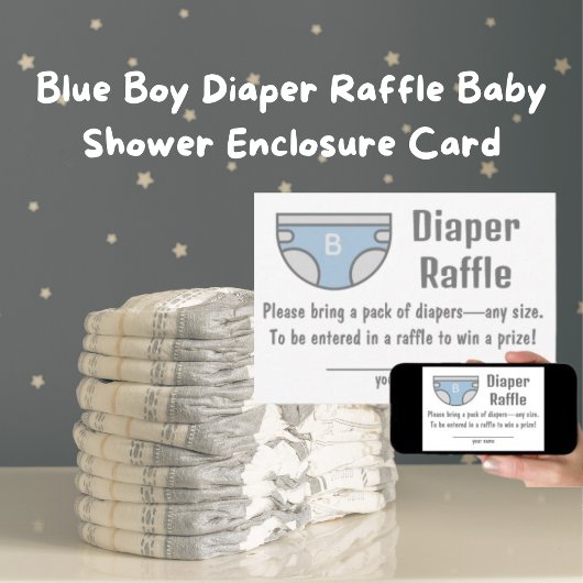 Blue Boy Luier Raffle Baby shower Behuizing Kaart