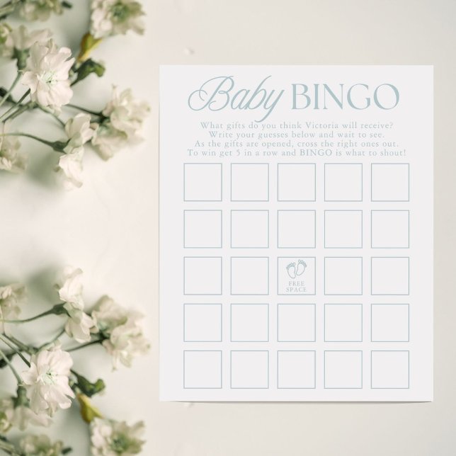 Blue Boy Minimal Baby Shower Bingo Game (Creator heeft geüpload)