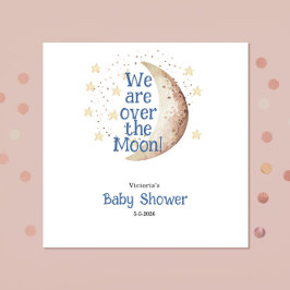 Blue Boy Moon Baby shower Papier Servet