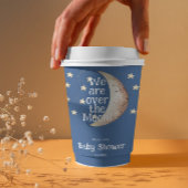 Blue Boy Moon Baby shower Papieren Bekers