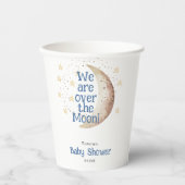Blue Boy Moon Baby shower Papieren Bekers (Voorkant)