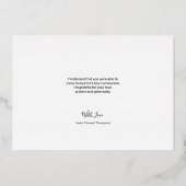 Blue Boy name First communique Bedankt Gold Cross Folie Uitnodiging (Achterkant)