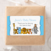 Blue boy Oerwoud Dieren Waterfles Favor Etiket (Insitu)